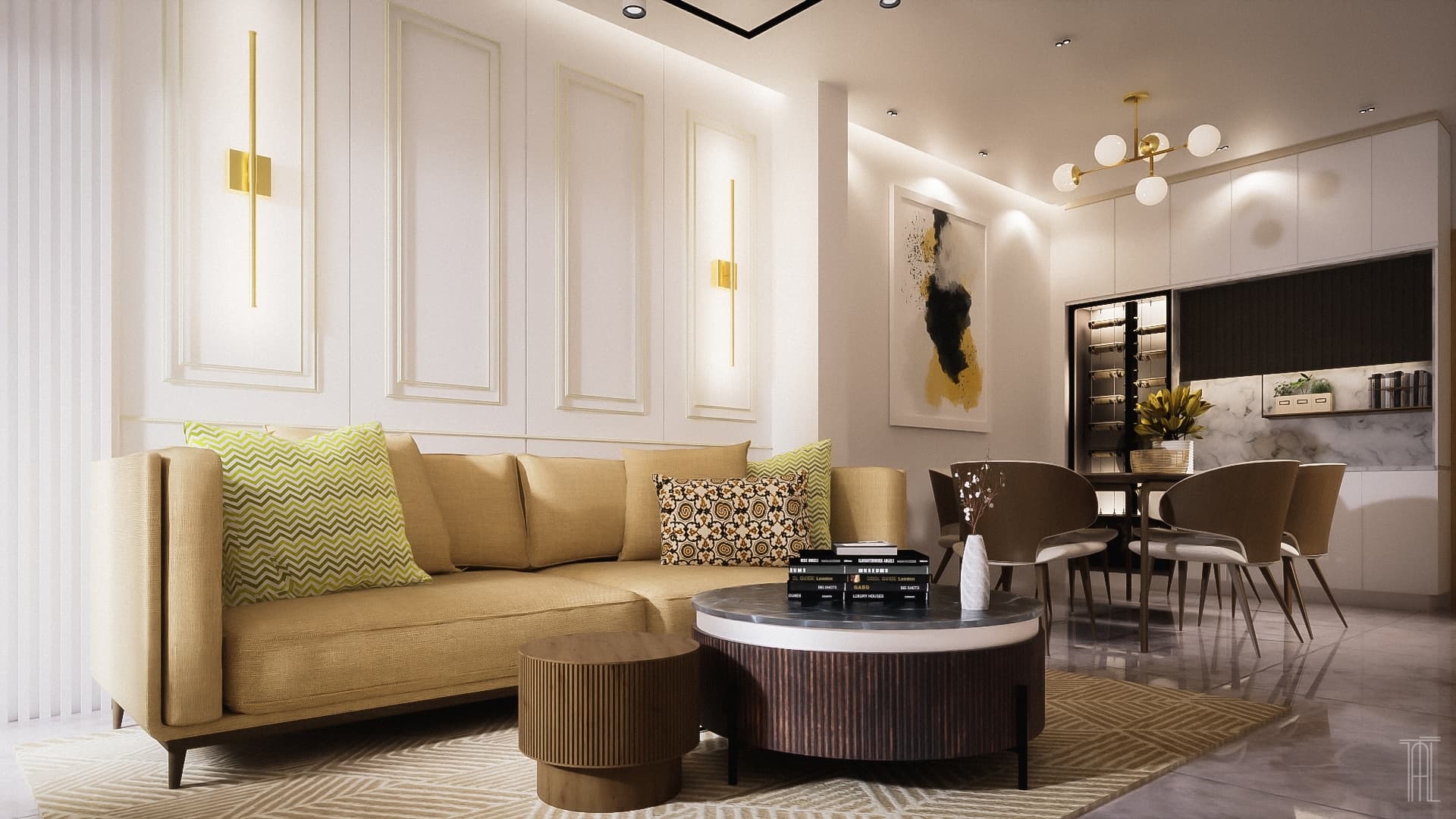 Minimal interior with natural light